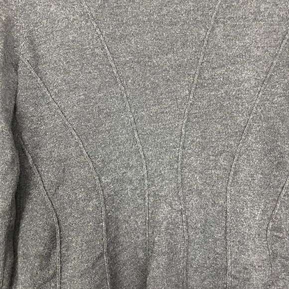 Eileen Fisher Dark Gray Merino Wool Long Sleeve Cardigan Size XS *small Hole* - Picture 6 of 7